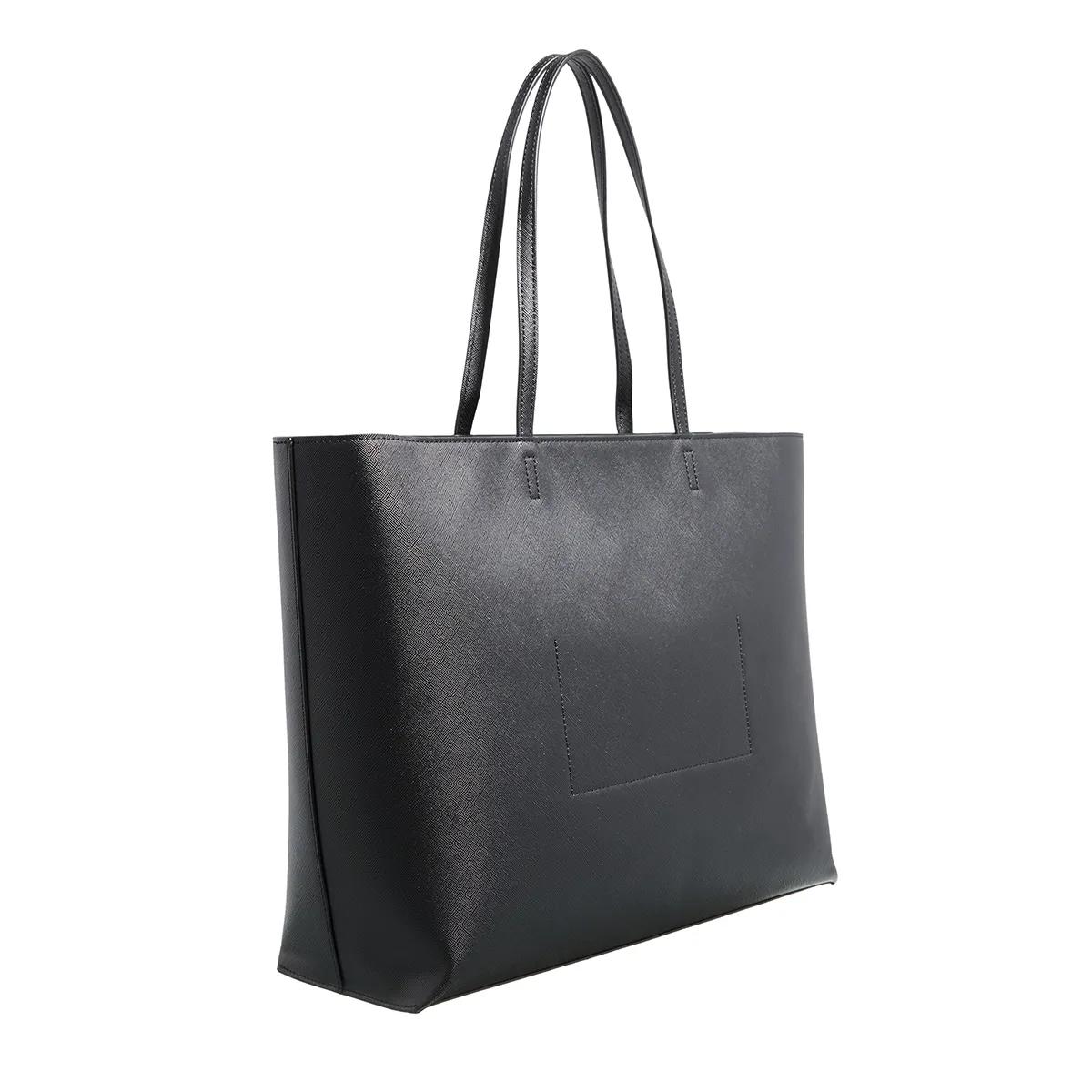 Just Cavalli Zwarte polyester handtas met saffiano lederen textuur Black Dames