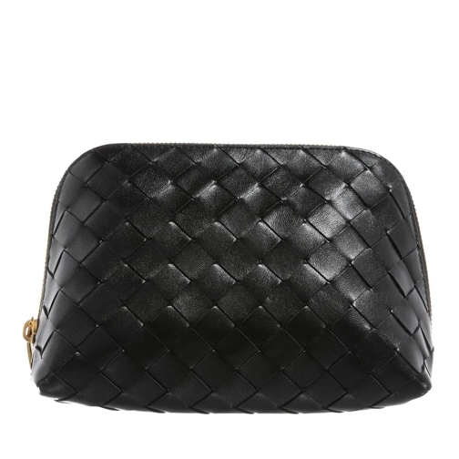 Bottega Veneta Kosmetiktasche Intrecciato Beauty Pouch Black Gold