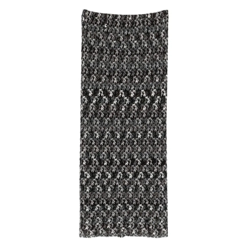 Missoni Minirok Maxi Skirt With Textured Floral Pattern In Brown A Grey