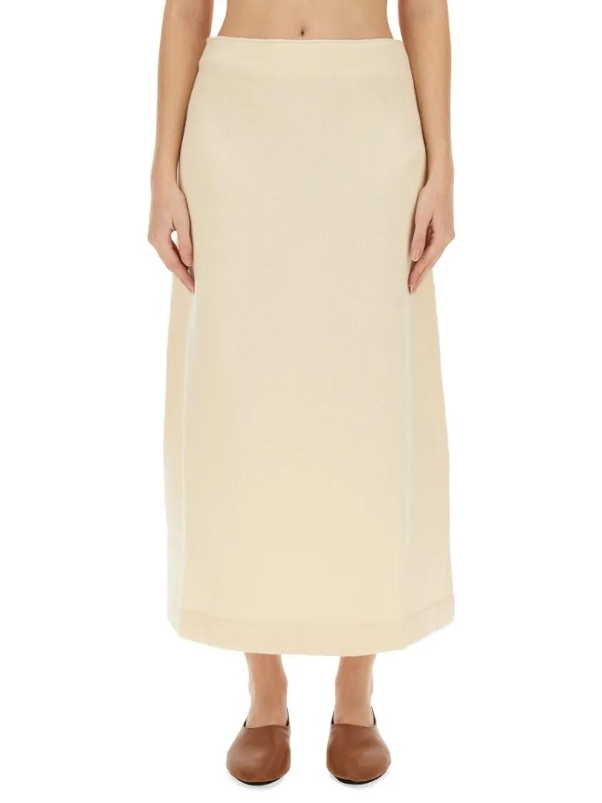 Thumbnail - Jil Sander - Regular Fit Midi Skirt In Soft Wool - Größe 38 -