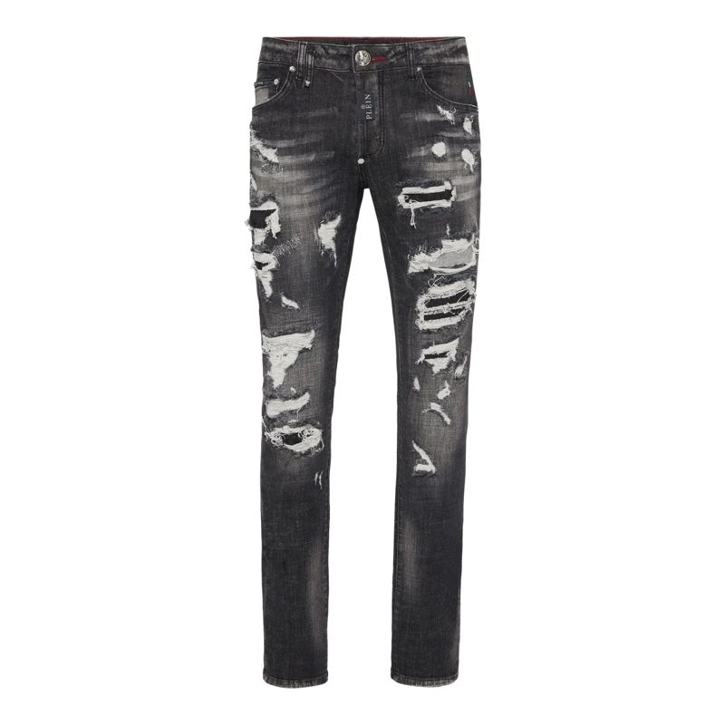Philipp Plein Jeans mit geradem Bein Jeans Regular Fit Hexagon schwarz