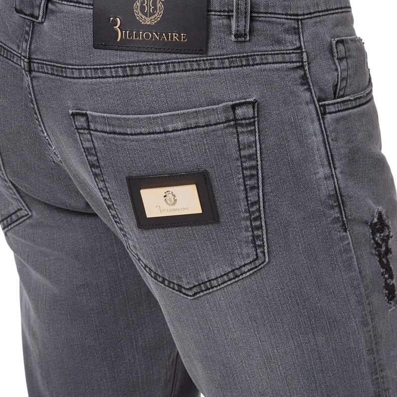 BILLIONAIRE Jeans mit geradem Bein Jeans Regular Fit Statement grau(Image 4)