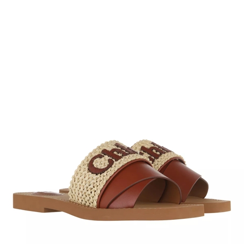 Chloé Flat Sandals Golden Dust Slip-in skor