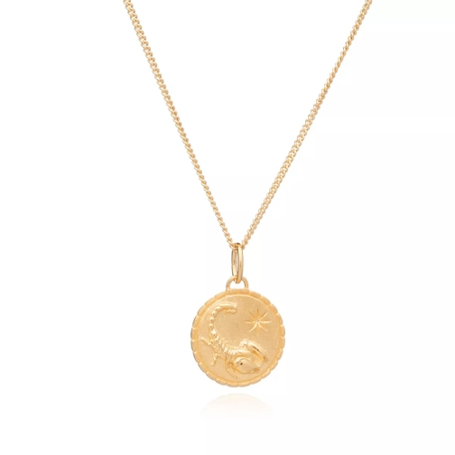 Rachel Jackson London Scorpio Zodiac Art Coin Necklace  Yellow Gold Mellanlångt halsband