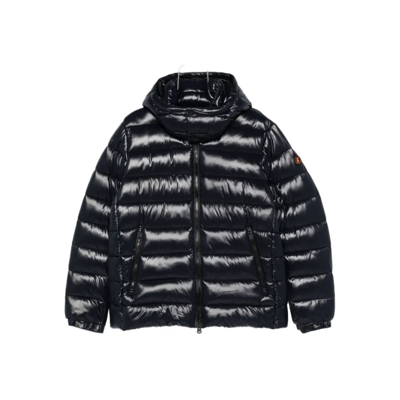 Save the Duck Donsjas Horizontal Quilted Lightweight Nylon Jacket With H Black