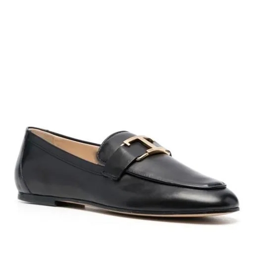 Tod's T-Logo Leather Loafers Black Mocassin