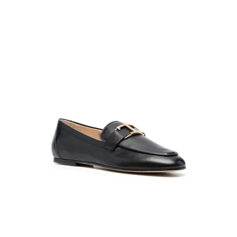 Tod's Ballerinas T-Logo Leather Loafers Black(Image 3)