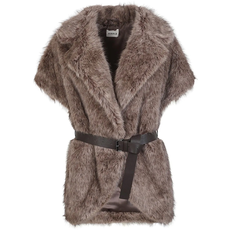 P.A.R.O.S.H. Übergangsjacke Portal Ecofur Gilet Grey grau