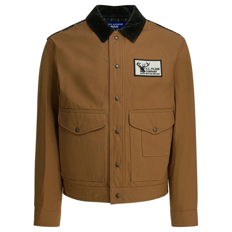 Junya Watanabe  Lightweight Beige Jacket With Patterned Sleeves An Brown