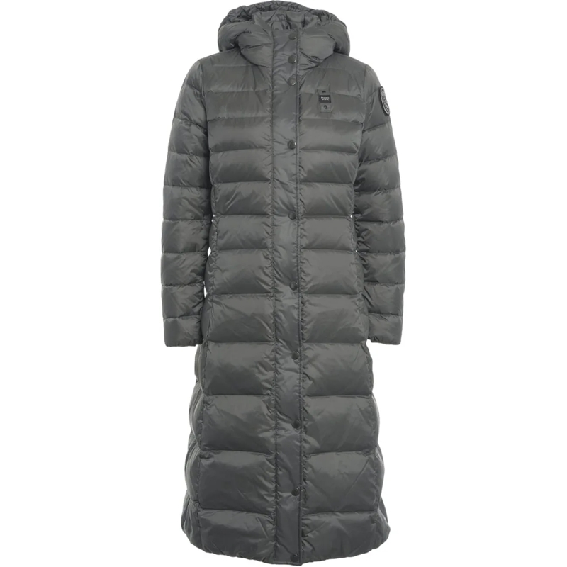 Blauer Mini-robe Puffer coat grau