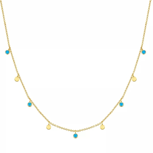 Glanzstücke München Necklace sterling silver turquoise  yellow gold Kurze Halskette