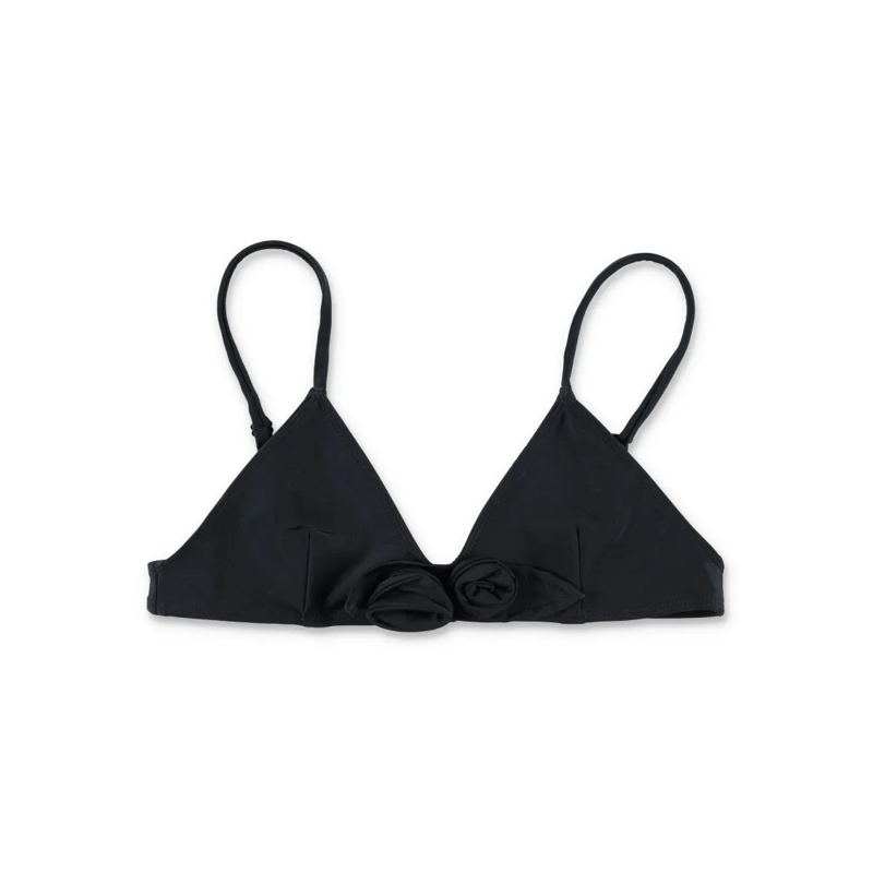 Coperni  Sculpted Bikini Top With Floral Accent And Adjusta Black