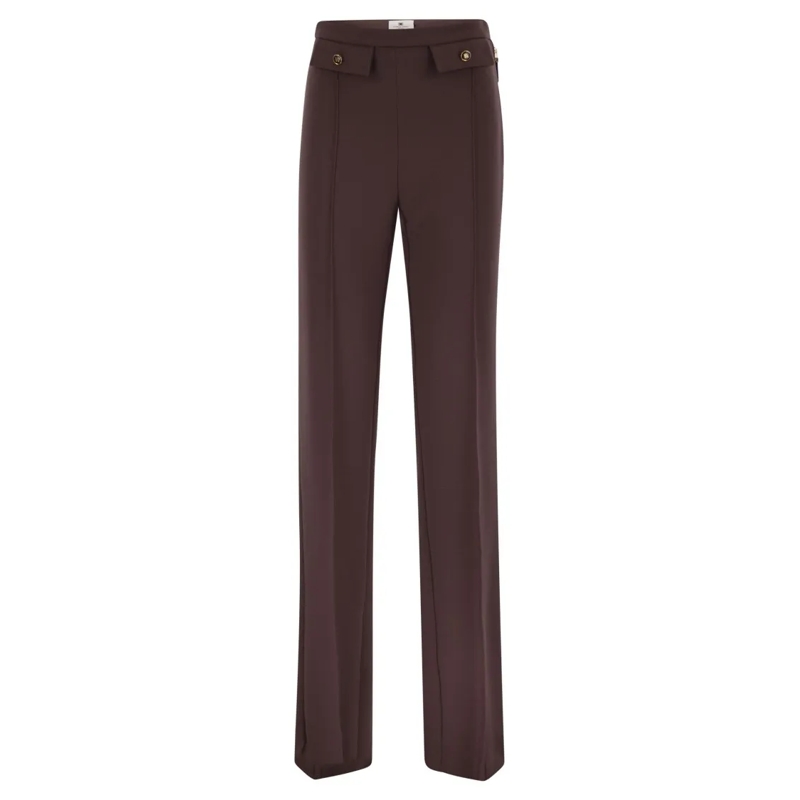 Elisabetta Franchi  Double Crepe Trousers Black