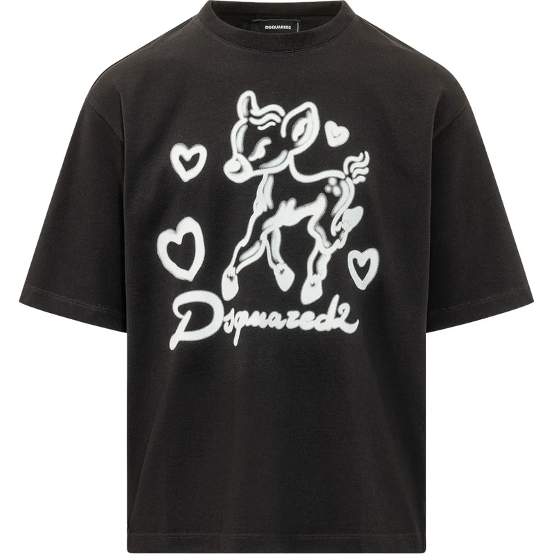 Dsquared2 T-shirt T-shirt Loose Fit con Grafica schwarz