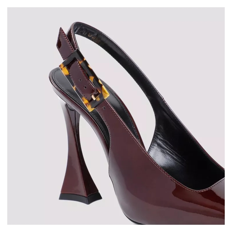 Saint Laurent Pumps Stone Sevilla Brown Patent Leather Pumps Brown(Image 6)