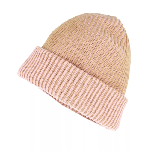 Lala Berlin Line Cap Camel Pale Pink Wool Hat