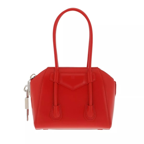 Givenchy Mini Antigona Lock in Box Bag Red Tote