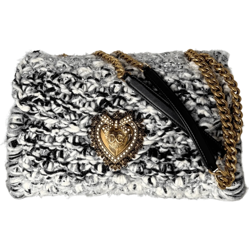 Dolce&Gabbana Schultertasche Dolce & Gabbana Gro�e Schultertasche Devotion aus  grau