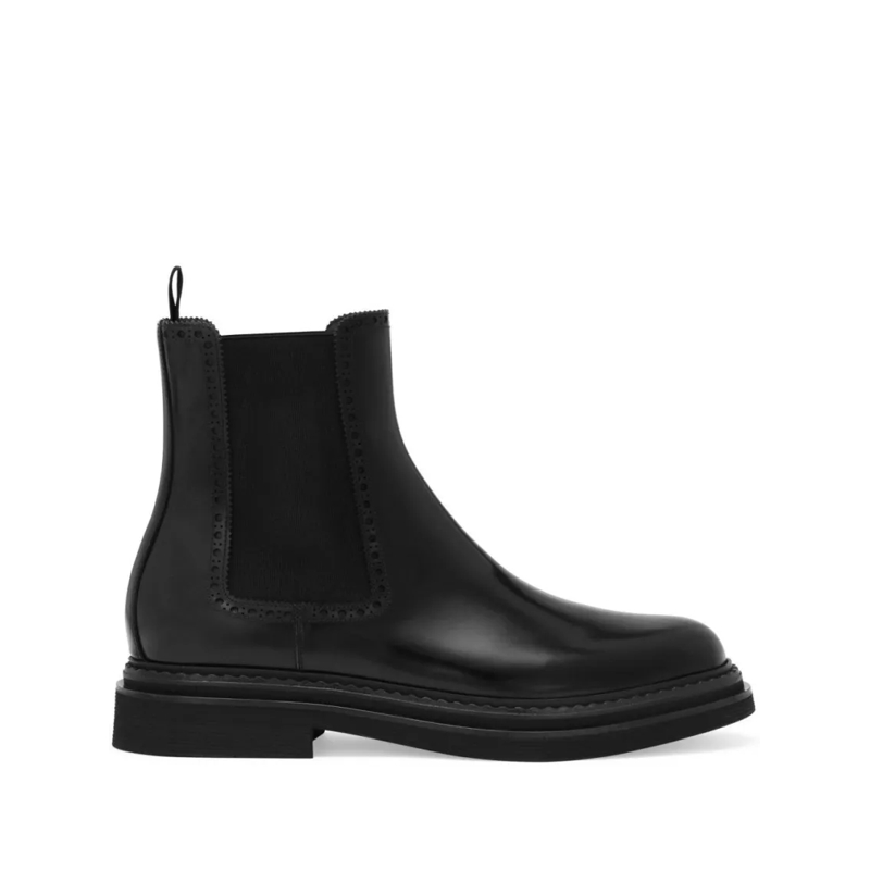 Dolce&Gabbana Stiefel Brushed Calfskin Ankle Boots Black