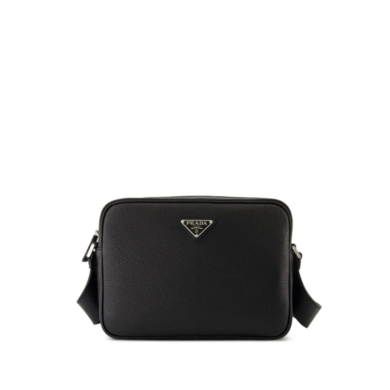 Prada Sac à bandoulière Leather Shoulder Bag Black