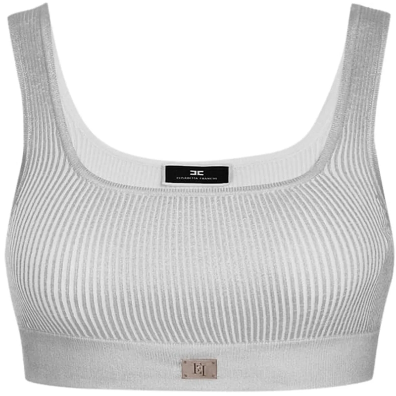 Elisabetta Franchi T-shirt Top Silver silber