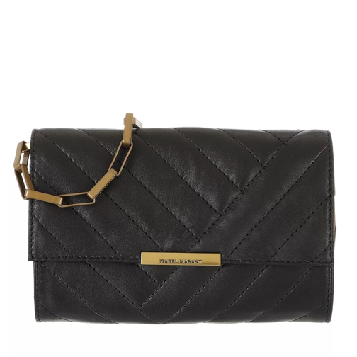 Isabel Marant Devony Crossbody Bag Leather Black/Gold Pochette