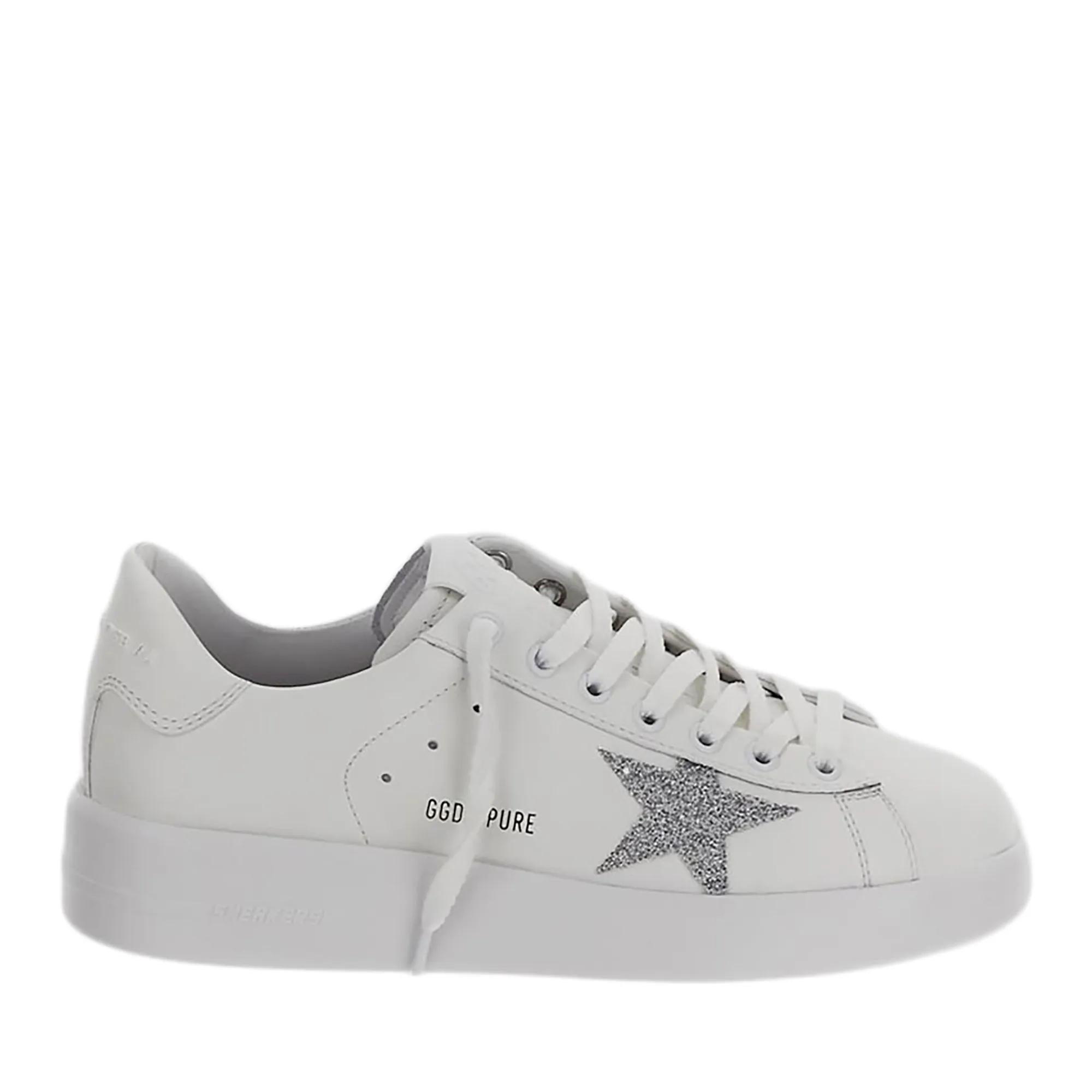 Golden Goose Low-Top Sneaker - Pure Star Leather Sneakers - Gr. 37 (EU) - in Silber - für Damen und Herren
