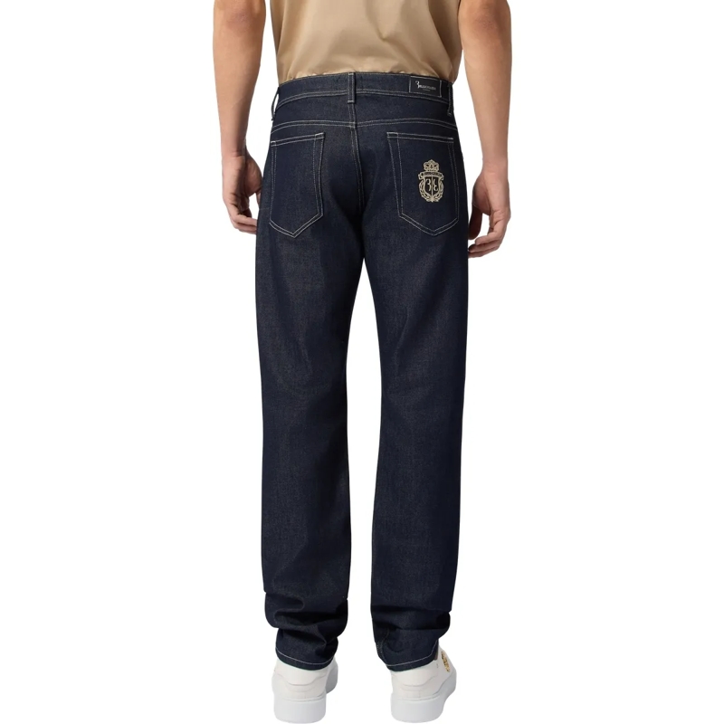 BILLIONAIRE Jeans mit geradem Bein Super Straight Cut Jeans Leather Details schwarz(Image 2)