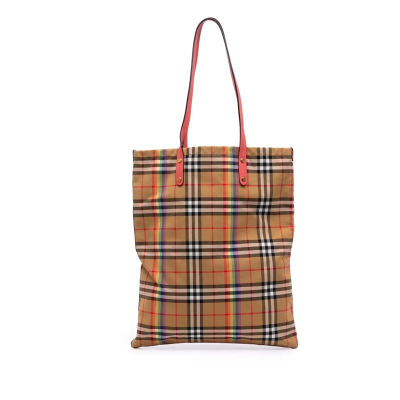 Burberry Shopper House Check Canvas Rainbow Tote braun