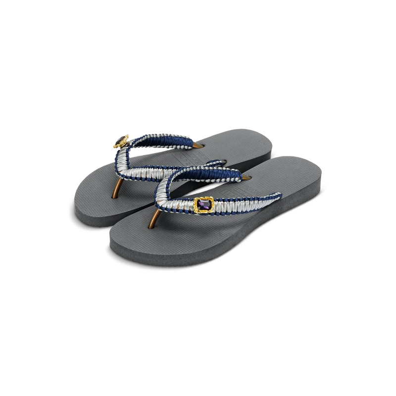 UZURII Flip Flops Zehentrenner Silver Macrame Switch silber(Image 3)
