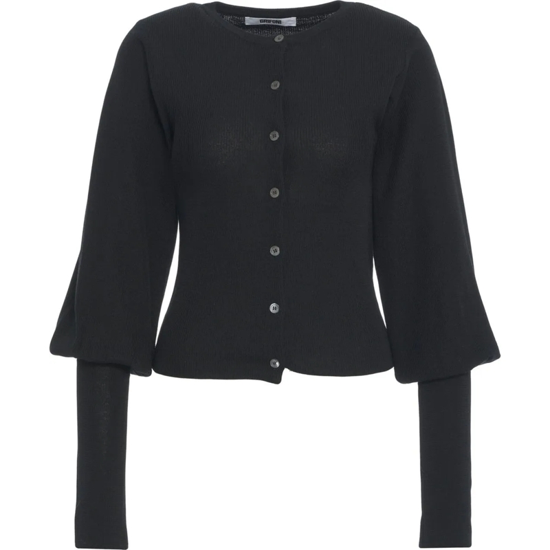 Grifoni  Ribbed cardigan schwarz