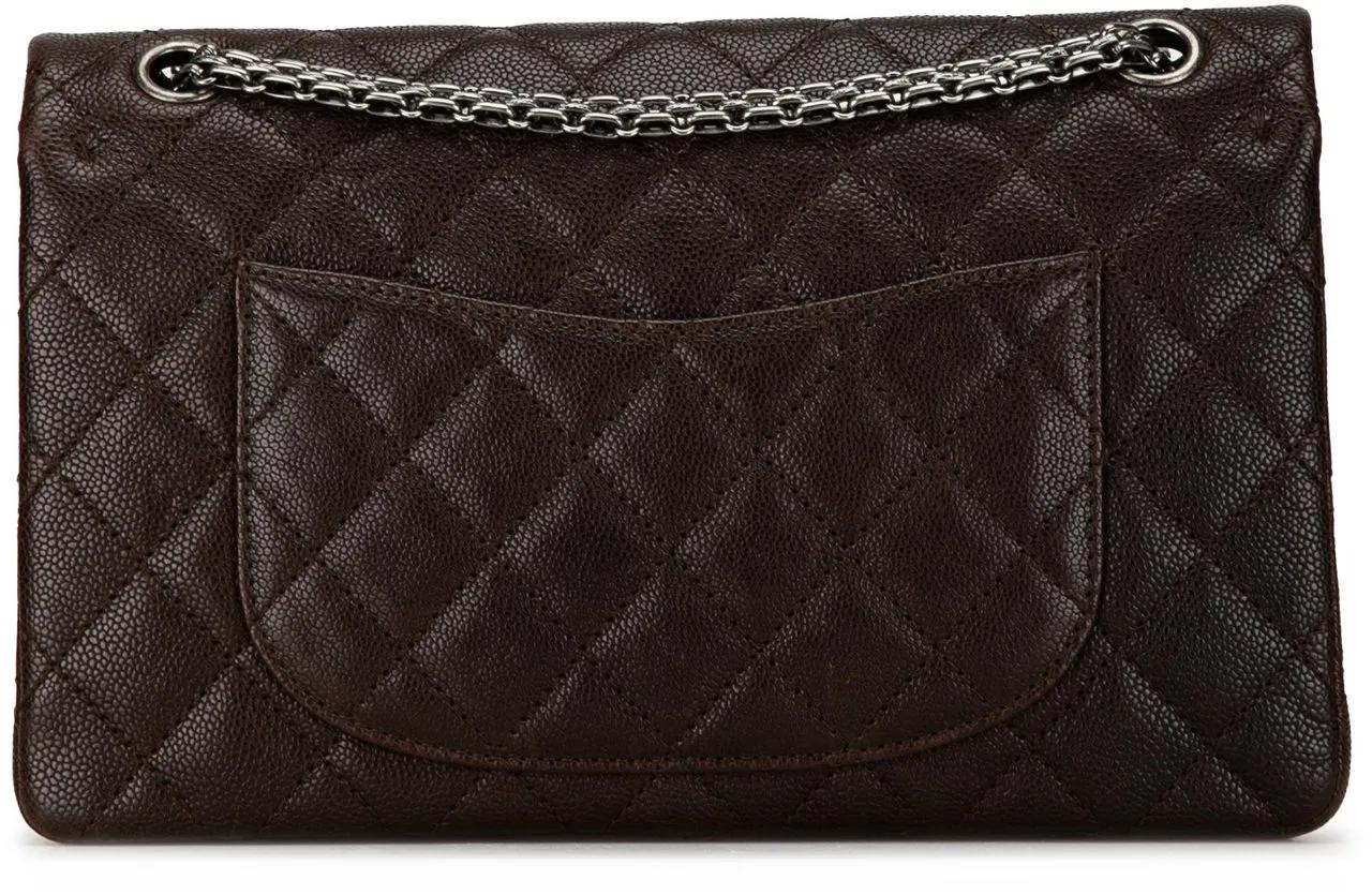 Chanel Hobo bags 2010-2011 Caviar and Iridescent Calfskin Reissue 2 in bruin