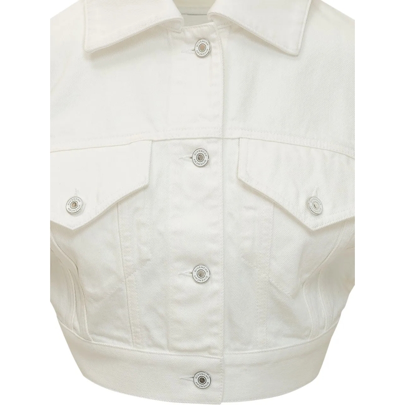 Givenchy Veste en jean Giacca Denim Cropped con Tasche e Bottoni weiß(Image 4)