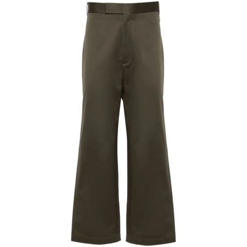 Thom Browne  Khaki Green Cropped Trousers Green