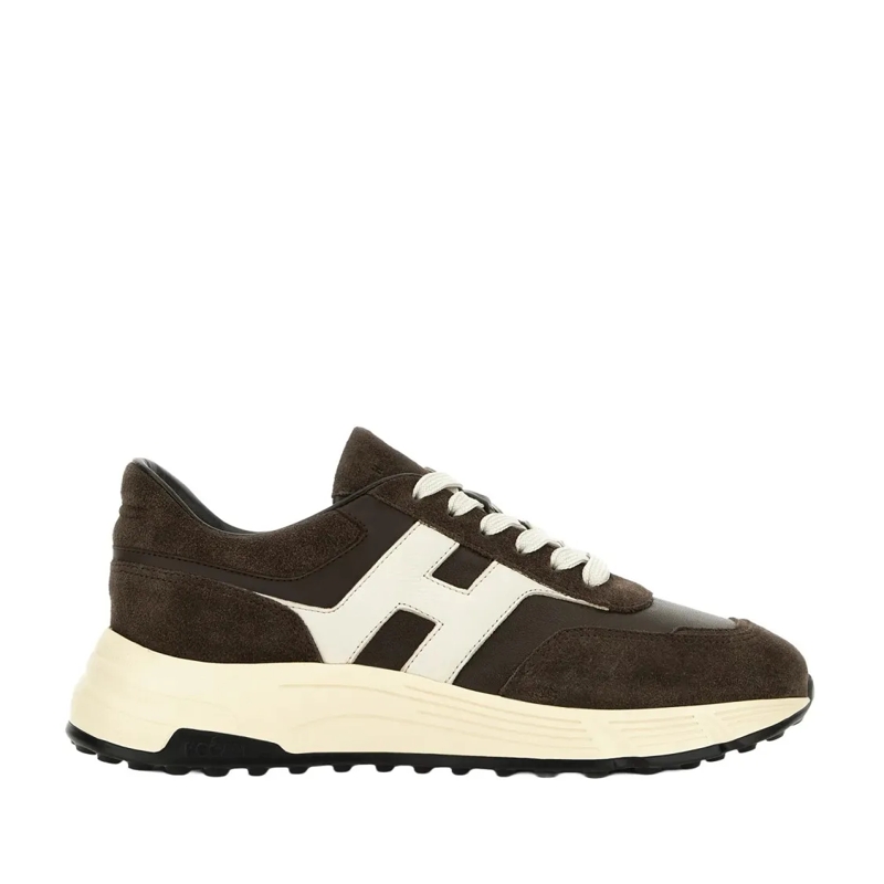 Hogan Lage-top sneaker Refined Brown Calfskin And Mutton Leather Sneakers Black
