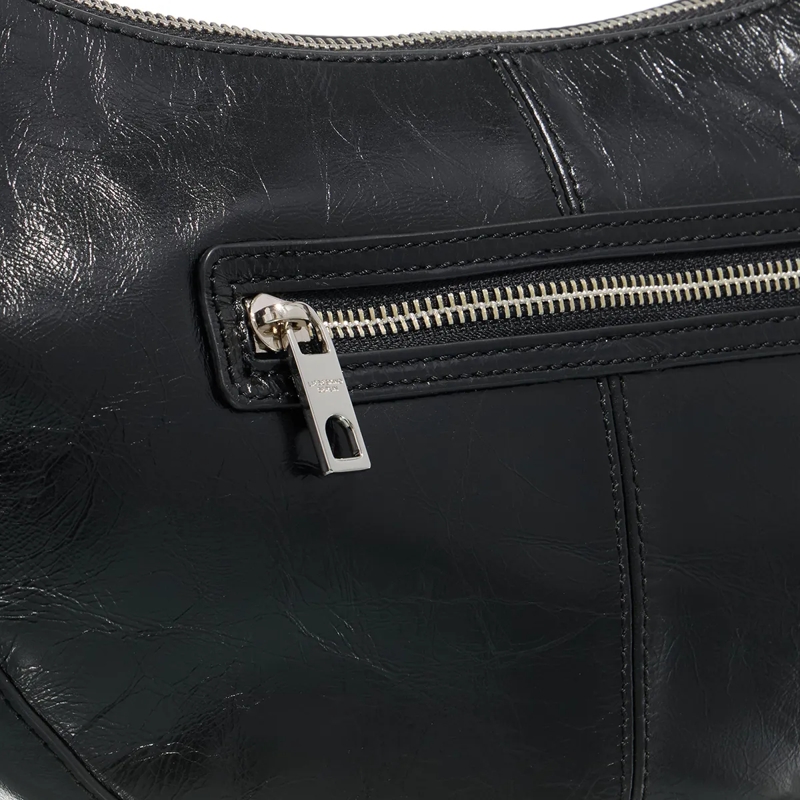 Liebeskind Berlin Crossbody Bag Moon With Zips Lack Distressed Black(Image 4)