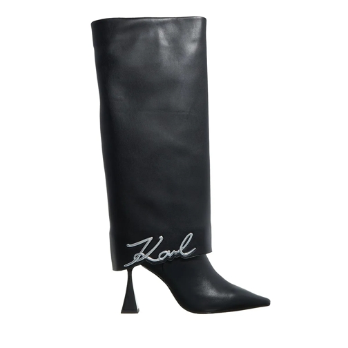 Karl Lagerfeld Cuissarde Debut Ii Fold Down Hi Leg Boot Black PU