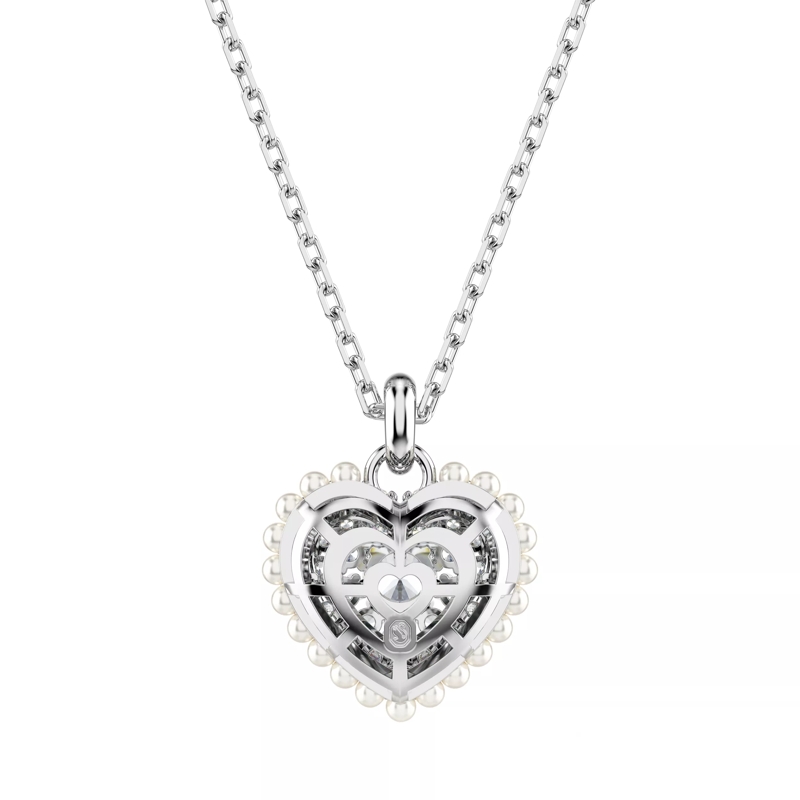 Swarovski Mittellange Halskette Hyperbola pendant, Heart, Rhodium plated White (Image 9)