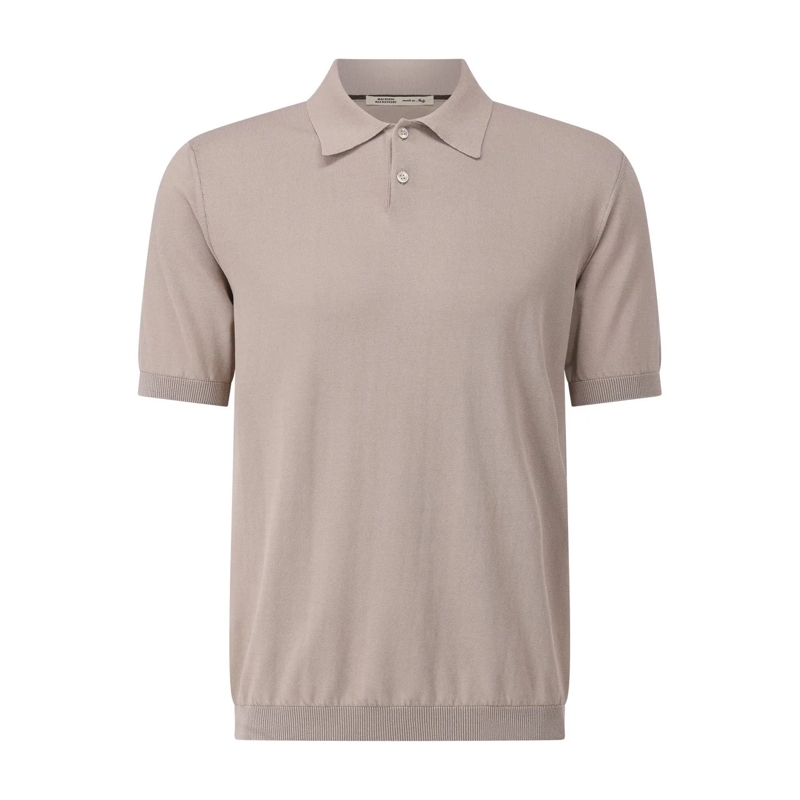 Maurizio Baldassari Polohemd Poloshirt aus Feinstrick Beige