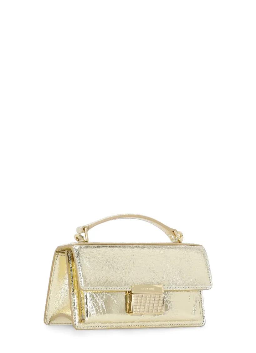 Golden Goose Metallic Finish Schoudertas met Sluiting Yellow Dames