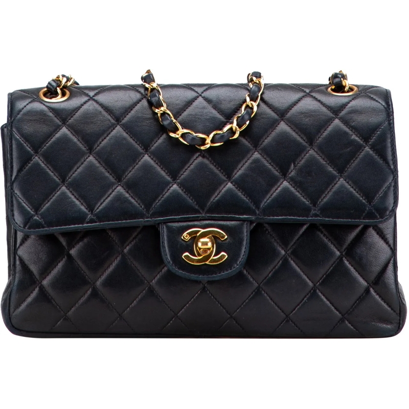 Chanel Sac à bandoulière Medium Quilted Lambskin Double Sided Flap schwarz
