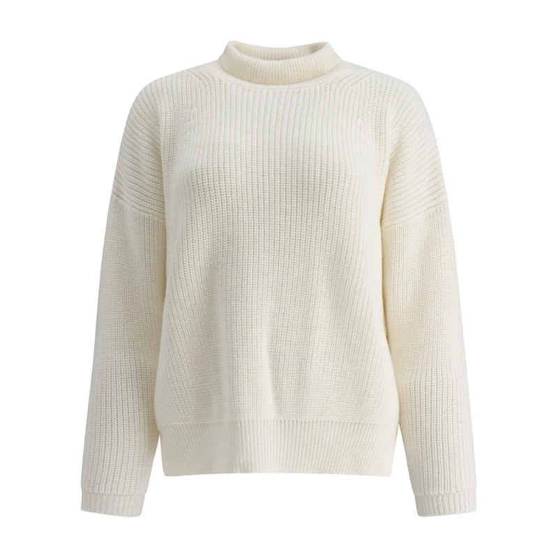 Rakki' Pull Chunky Knit Sweater In Pure Merino Wool White