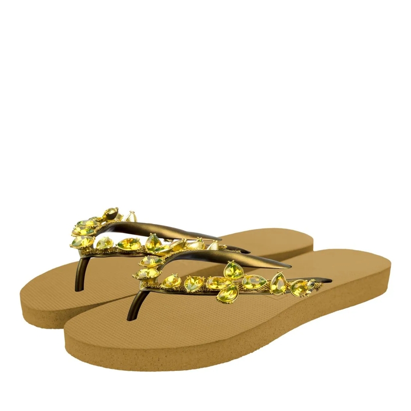 UZURII Flip Flops platte hausschuhe Amalia ocker(Image 2)