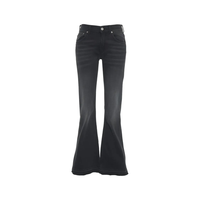 Department Five Jeans Flared Jeans With Frayed Hem And Five-Pocket Desig Black