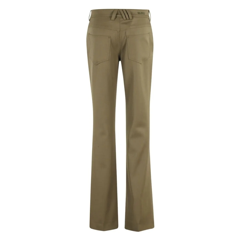 The Attico  Straight-Leg Trousers With Mid-Rise Waist Brown