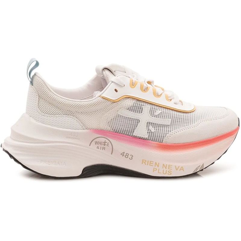 Premiata Sneaker basse Sneakers Hill con Lacci e Logo Laterale weiß