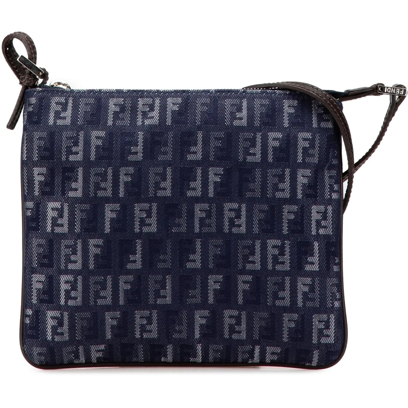 Fendi Schultertasche Zucchino Denim Crossbody blau