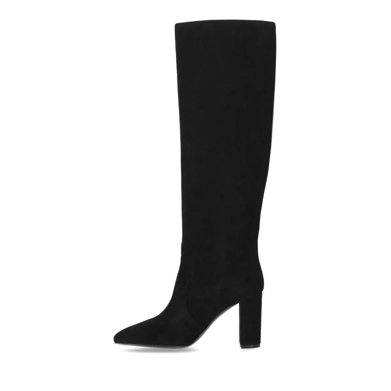 Via Roma 15 Bottes Black Suède Heeled High Boot Black