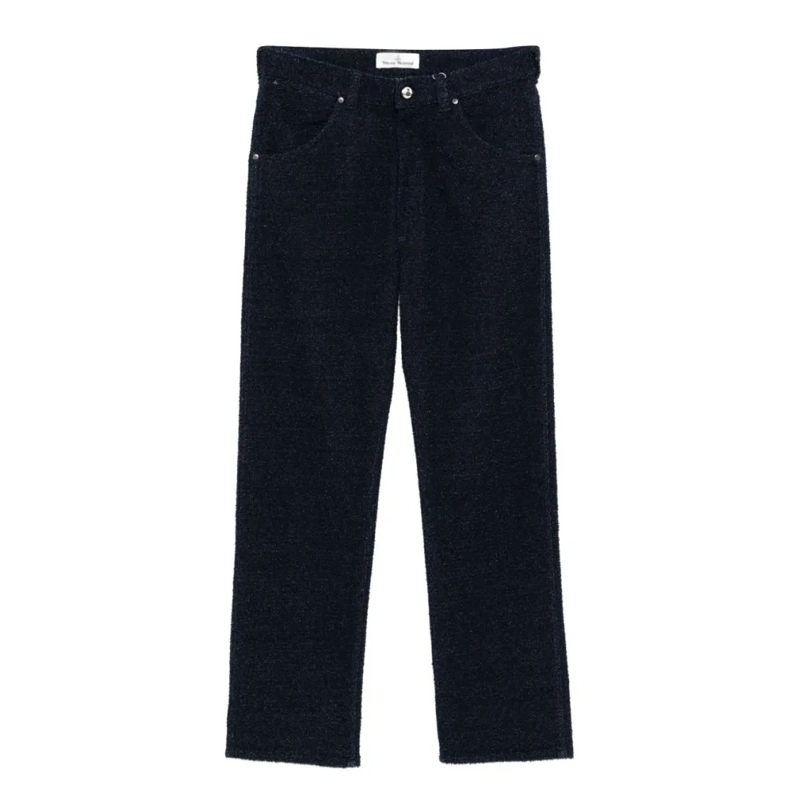 Vivienne Westwood Anzugshose Textured Deep Blue Trousers Black