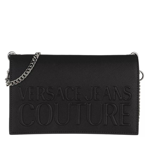 Versace Jeans Couture Logo Crossbody Bag Leather Black Crossbodytas